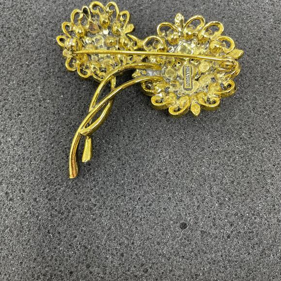 HOLLYCRAFT Signed Vintage Red Rhinestone Brooch MCM 1950’s Immaculate Condition - Picture 7 of 12